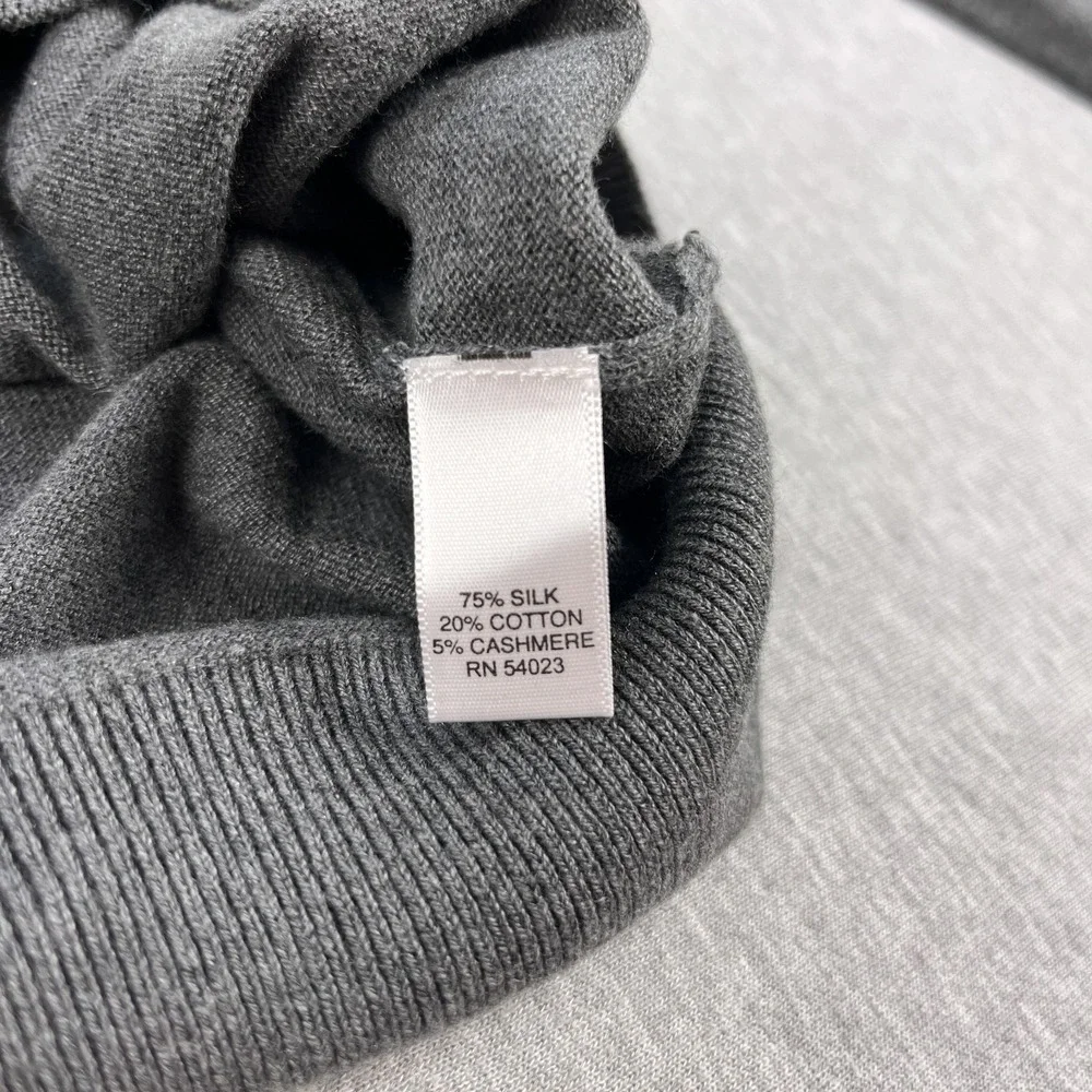Banana Republic Luxury V-Neck Sweater Men S Heather Gray Silk Cashmere Blend
